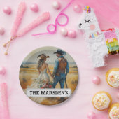 Land Westerne bruiloft Waterverf Papieren Bordje (Feest)