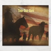 Land Westerne Cowboy Bier Etiket (Enkel label)