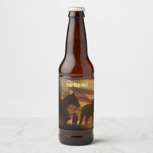 Land Westerne Cowboy Bier Etiket