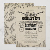 Land Westerne Cowboy Boots Verjaardagsfeest Kaart (Voorkant / Achterkant)