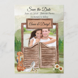 Land Westerne cowboy Foto slaat de datum op Save The Date