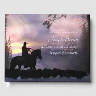 Land Westerne Cowboy Horse Funeral Gastenboek