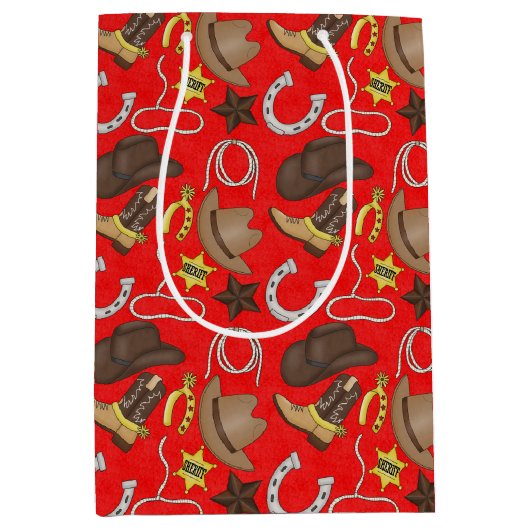 Land Westerne Cowboy-tas Medium Cadeauzakje (Voorkant)