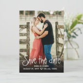 Land Westerne foto Weddenschap Save the Date (Staand voorkant)