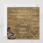LAND WESTERNE GUITAR WEDDING INVITATION KAART (Achterkant)