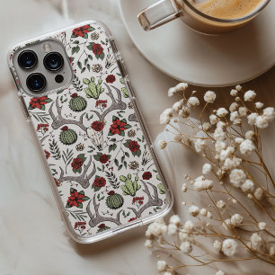 Land Westerne Kerst Bloemen Herten Hoofd Schedel iPhone 13 Pro Max Hoesje