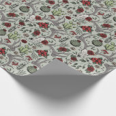 Land Westerne Kerst Bloemen Rendier Schedel Cadeaupapier (Hoek)