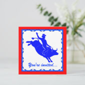 Land Westerne partij bij Rodeo Bull Rider Kaart (Staand voorkant)
