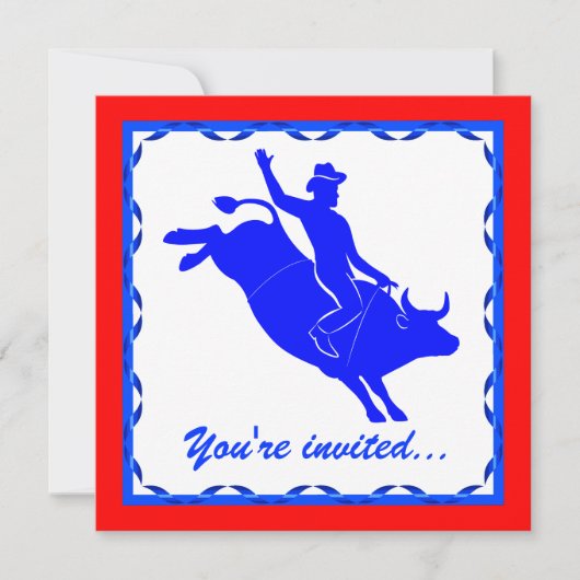 Land Westerne partij bij Rodeo Bull Rider Kaart (Voorkant)