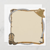 Land Westerne partij Uitnodiging (blanco) (Voorkant / Achterkant)