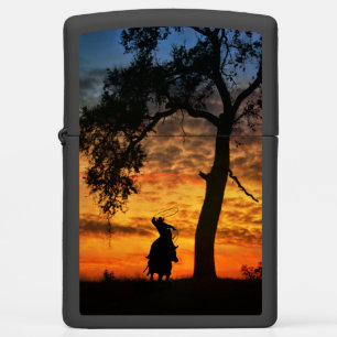 Land Westerne Roping Cowboy Sunset