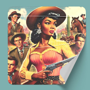 land Westerne vrouw Sticker