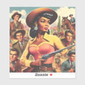  land Westerne vrouw Sticker (Vel)