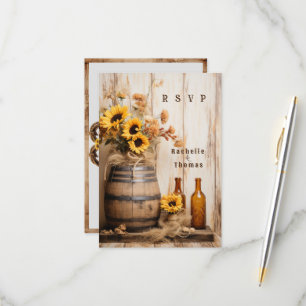 Land Westerne Zonnebloemen Whisky Barrel RSVP Kaartje