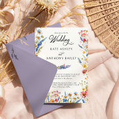 Land Wildbloem Bloemen Bruiloft Kaart