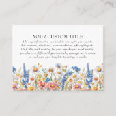 Land Wildbloem Bruiloft DIY Custom Informatiekaartje (Voorkant)