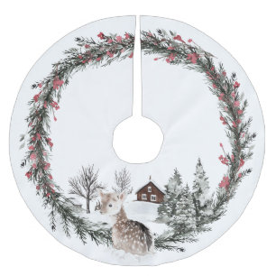 Land Winter Wonderland, Baby Deer, Rustic Kerstboom Rok