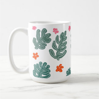 Land & zee: Doodle Patroon Bloemen & planten Koffiemok
