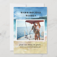 Land & Zee Foto Strand Kerst Kaart