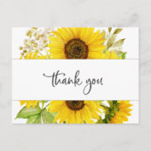 Land Zonnebloem Dank je Briefkaart (Voorkant)