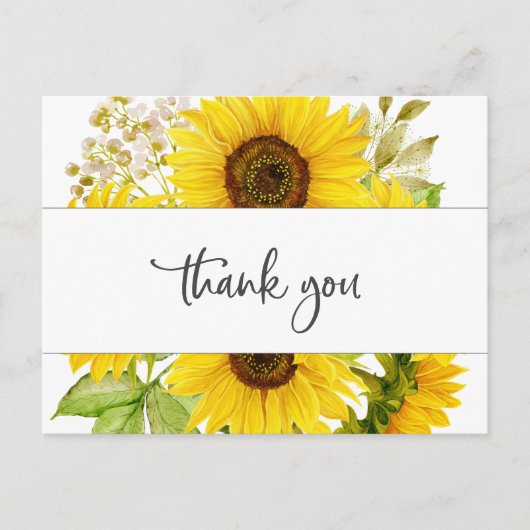 Land Zonnebloem Dank je Briefkaart (Voorkant)