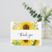 Land Zonnebloem Dank je Briefkaart (Staand voorkant)