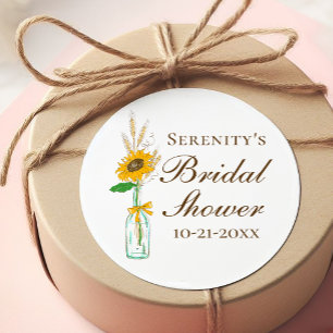 Land Zonnebloem Geel Bloemen Vrijgezellenfeest Ronde Sticker