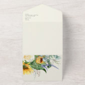 Land Zonnebloem | Groen en geel zegel en verzenden All In One Uitnodiging (Buitenkant)
