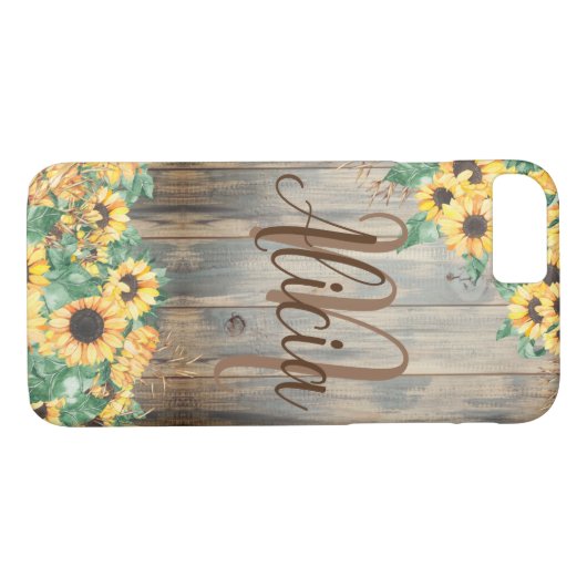 Land Zonnebloem Naam Hoesje-Mate iPhone Case (Achterkant (Horizontaal))