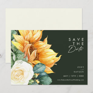 Land Zonnebloem Schrift Donkergroen Horizontaal Save The Date
