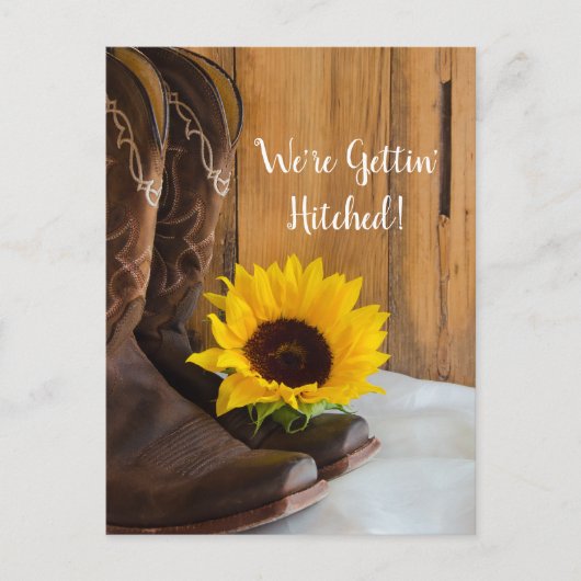 Land Zonnebloem Western Weddenschap Sparen de Datu Aankondigingskaart (Voorkant)