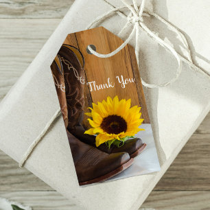Land Zonnebloem Western Weddenschap voor Label Cadeaulabel