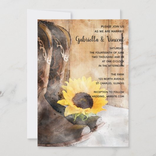 Land Zonnebloem Westerne Waterverf Weddenschap Kaart (Voorkant)