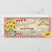 Land Zonnebloemen en Gingham Check Baby shower Kaart (Voorkant)