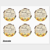 Land Zonnebloemen en Koe Print Dank u Ronde Sticker (Vel)