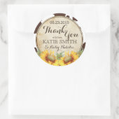 Land Zonnebloemen en Koe Print Dank u Ronde Sticker (Tas)