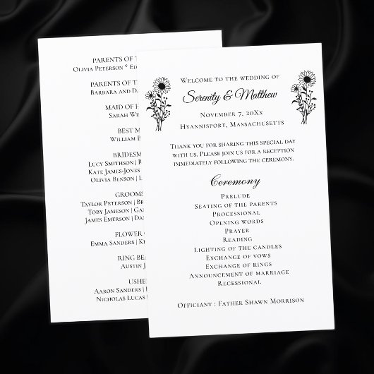 Land Zonnebloemen Landelijke Bloemige Trouwprogram