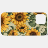 Land Zonnebloemen Monogram Case-Mate iPhone Case (Achterkant (horizontaal))