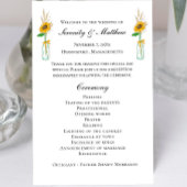 Land Zonnebloemen Rustiek Bloemen Bruiloft Program