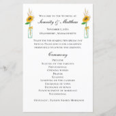 Land Zonnebloemen Rustiek Bloemen Bruiloft Program (Voorkant)