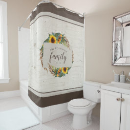 Land Zonnebloemen Rustige Hood Familienaam Douchegordijn