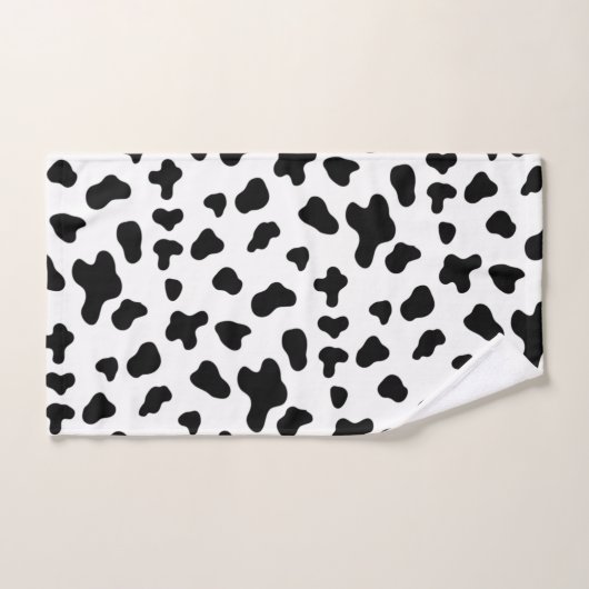 Land Zwart-wit Koe Patroon Bad Handdoek (Handdoek)