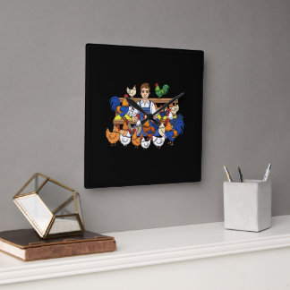 Landbouw Illustratie Kunstwerk Vierkante Klok