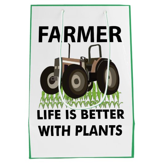 Landbouw Tractor Field Farmer Medium Cadeauzakje (Achterkant)