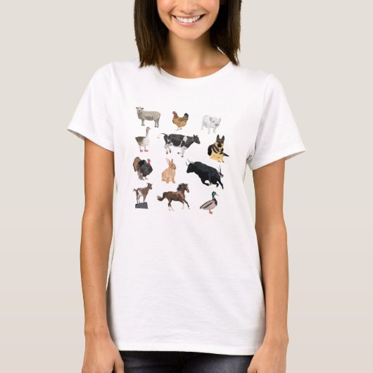Landbouwdieren T-shirt (Voorkant)