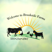 Landbouwdieren Zonneopstijg Raamsticker (Vel 3)