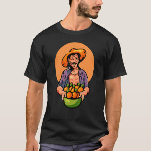 Landbouwer Grafisch Koe Boerderij Landbouw Tractor T-shirt