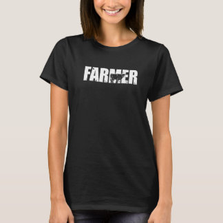 Landbouwer Grafisch Koe Boerderij Landbouw Tractor T-shirt