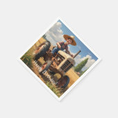 landbouwer op trekker servet (Hoek)