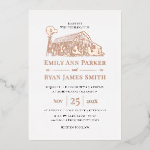 Landbouwerij Barn Folie Uitnodiging